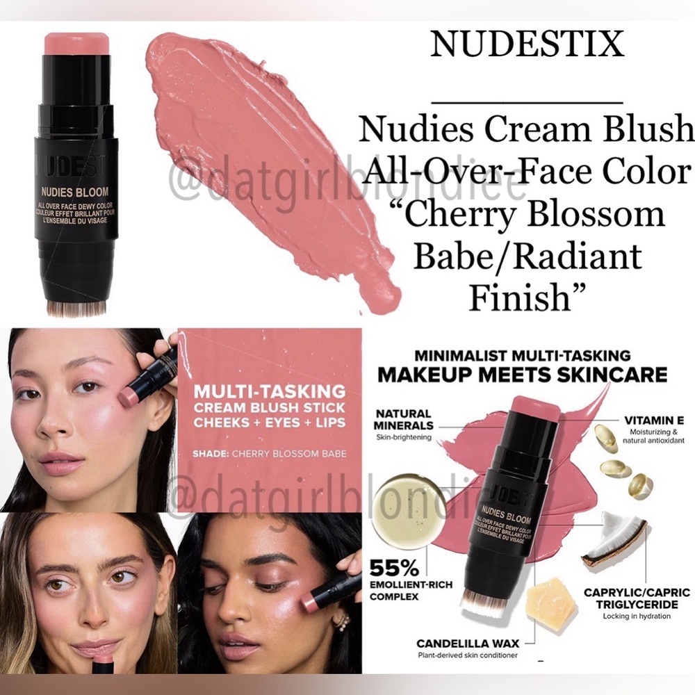 NUDESTIX: Nudies Cream Blush All-Over-Face Color (Cherry Blossom Babe/Radiant) - Picture 1 of 3